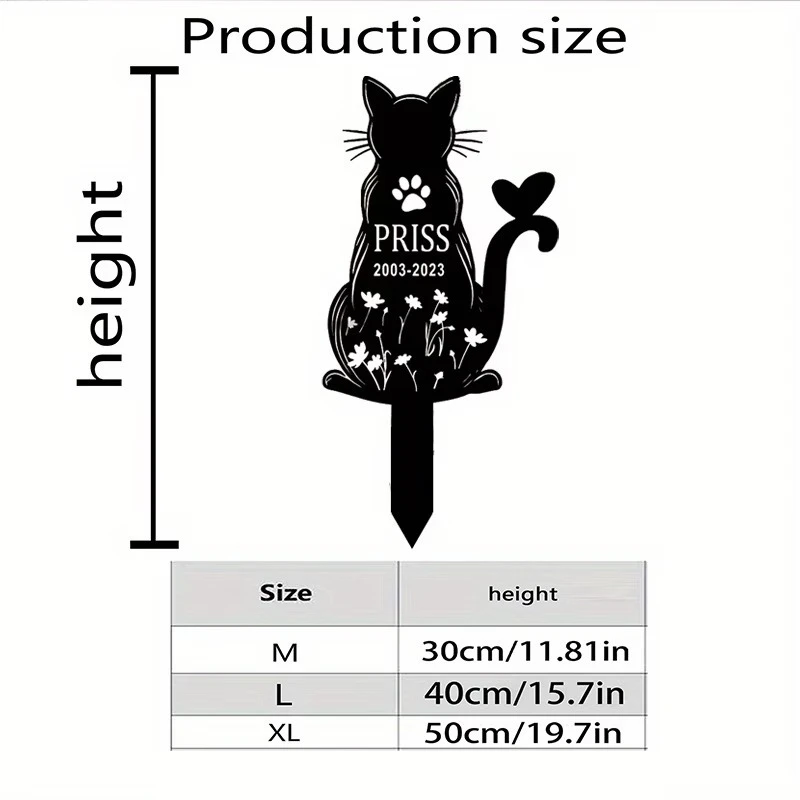 Customizable Cat Pet Memorial Garden, Personalized Grave Marker, Cat Memorial Sign, Yard, Outdoor Cat Garden Decoration