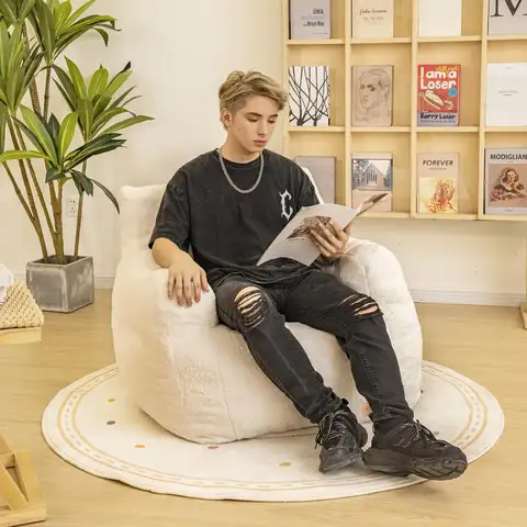 메모리폼 충전재가 들어간 터프트 처리된 부드럽고 푹신한 빈백 의자, 기숙사, 아파트, 거실에 편안하고 아늑한 소파