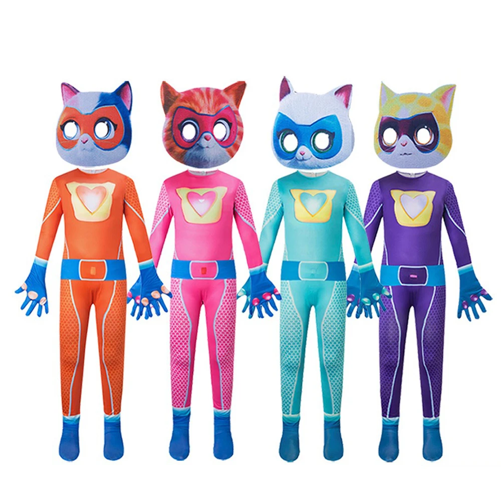 

Super Cat Jumpsuit Anime Hero Cosplay Costume One Piece Bodysuit Stage Performance Comic Con Party Halloween Festival Outfit