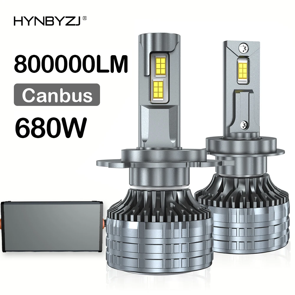 

HYNBYZJ 680W H7 LED Canbus Car Headlight Super H11 H4 H1 9012 HB3 9005 9006 9007 9008 Lights Plug-N-Play Bulbs 6000K Auto Lamp