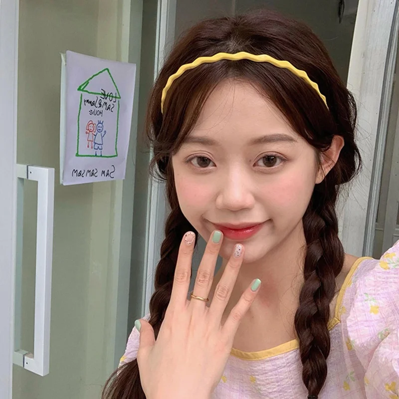 キャンディーカラーの波状ヘッドバンド子供のための甘い歯洗顔ヘアバンドファッションガールズヘアアクセサリー