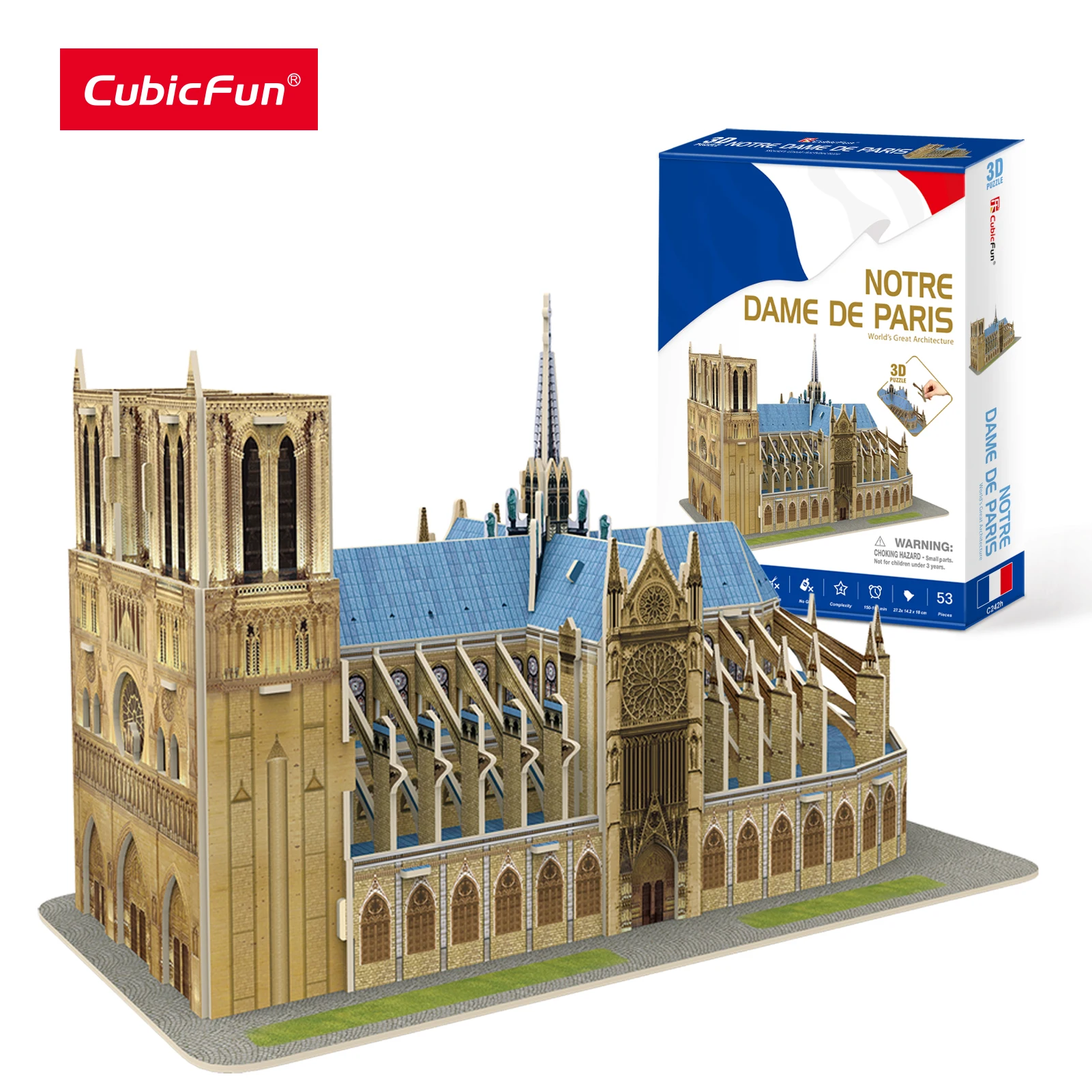 CubicFun 3D Puzzles St. Basil\'s Cathedral Leaning Tower of Pisa Building Model Kits Notre Dame de Paris Jigsaw Toys Gift for Kid