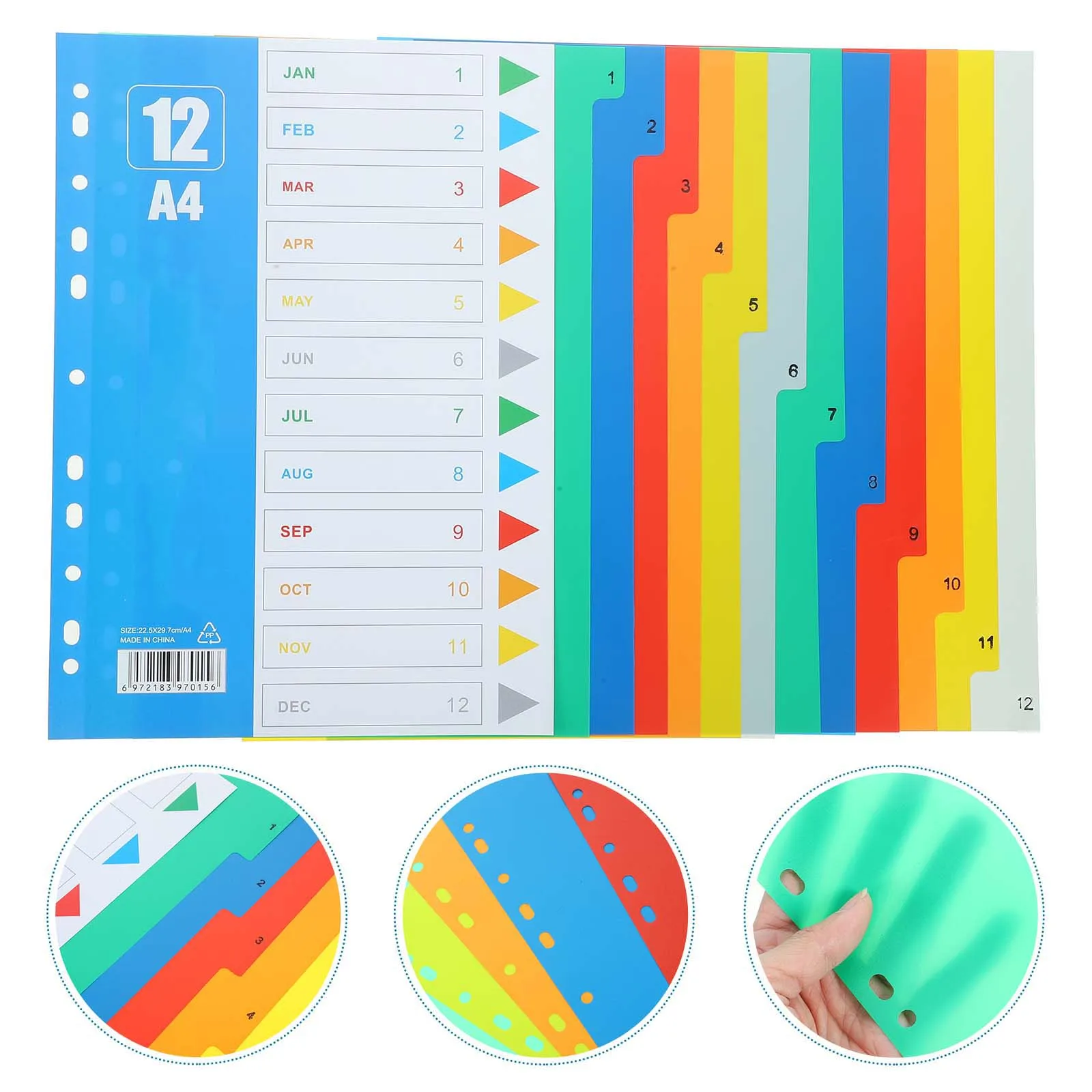 1 Set Household Notebook Dividers Office Tab Dividers Convenient Binder Tabs Book Accessory (Number 1-12)