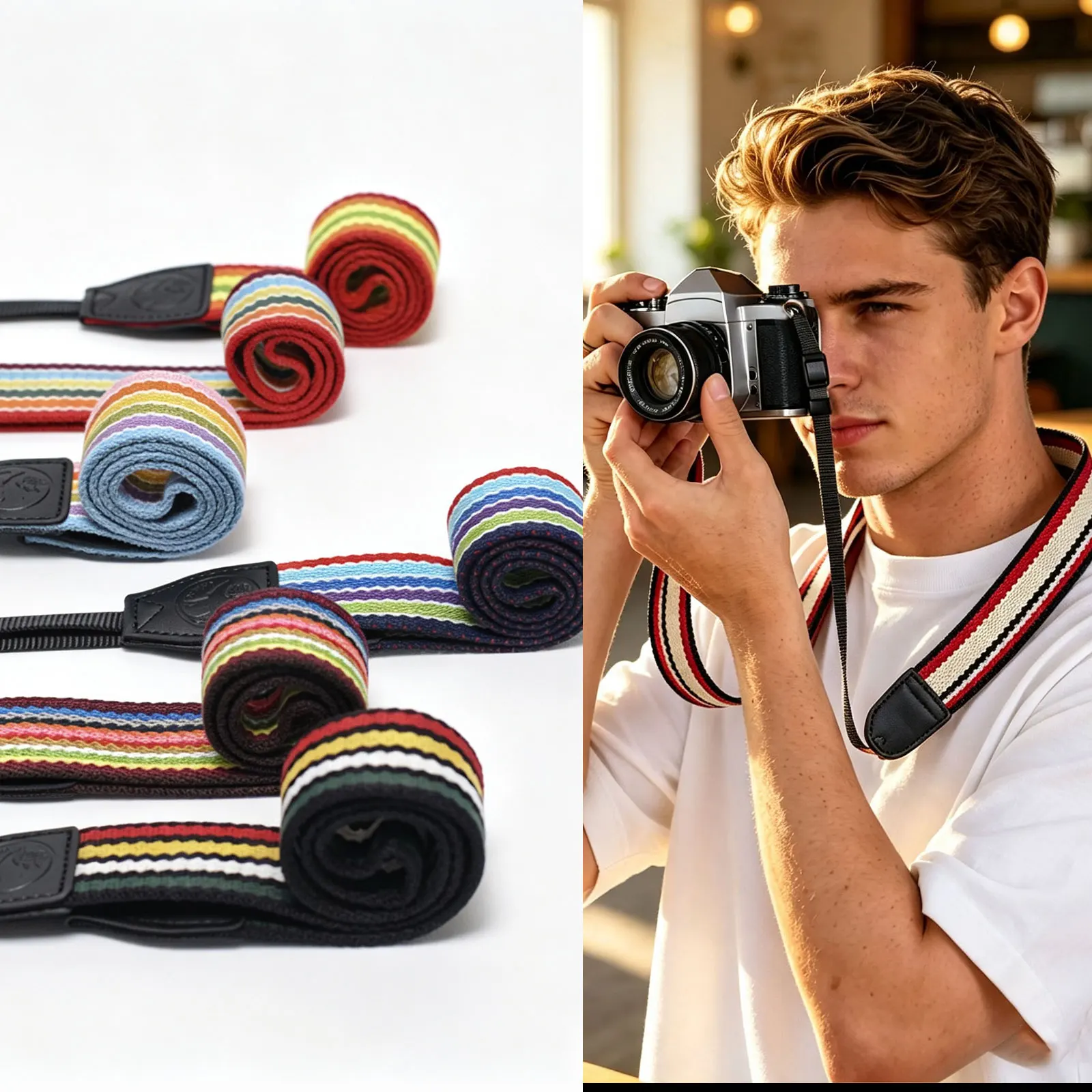 Colorful Elegant Style Photo Camera Shoulder Belt Adjustable Strap Neck Strap for Mirrorless Film Camera/Instax
