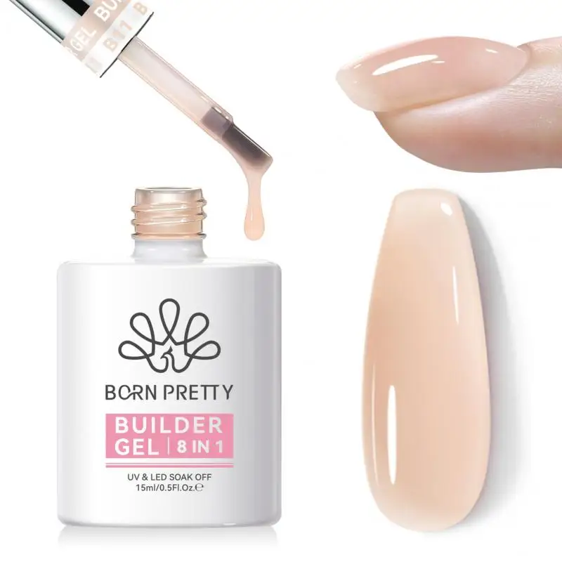 BORN PRETTY 15 ml 8 in 1 Building Nail Gel Extension Base Gel Nail Shaping Aquarel Mengen Slip Oplossing Multifunctionele Gel