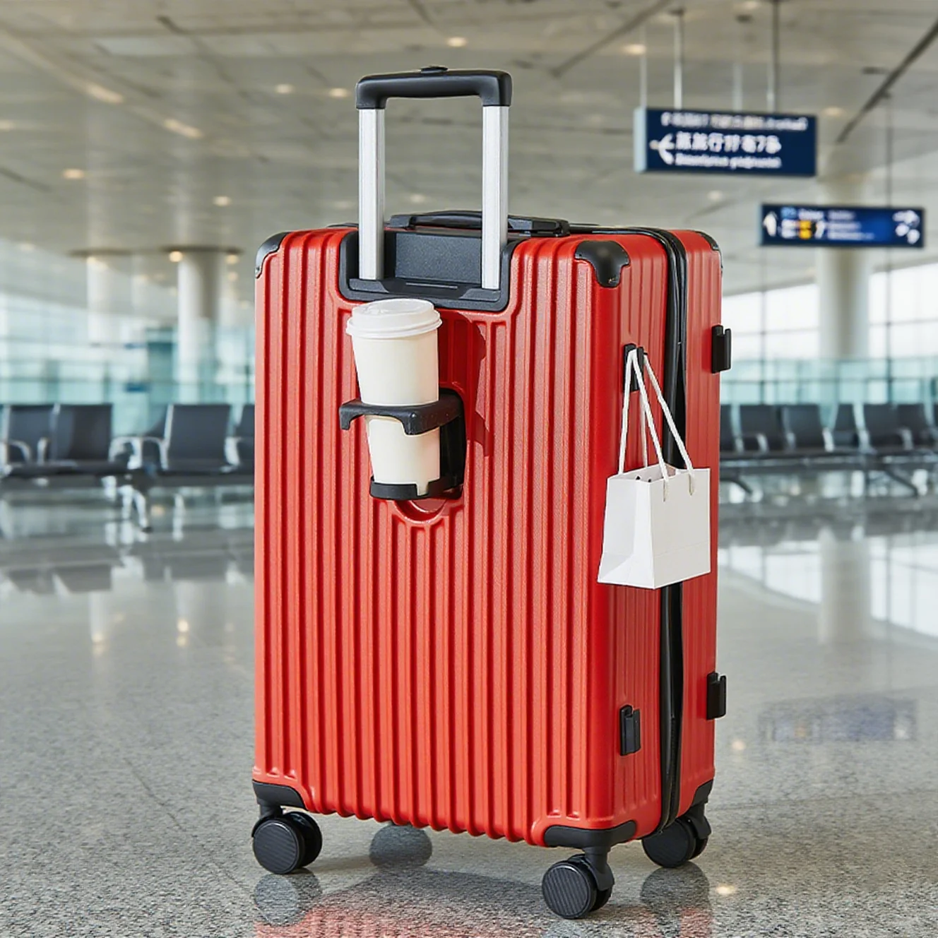 أمتعة مقاس 20-26 بوصة مع حامل أكواب وحامل هاتف وحقيبة سفر وحقيبة سفر ذات سعة كبيرة وحقيبة أمتعة متوسطة الحجم #6