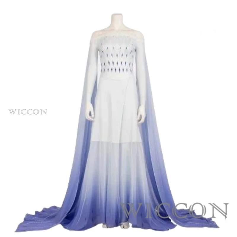 

Ice Winter Queen Princess Cosplay Costume Elsa White Fantasia Dress For Halloween Party Women Girl Ball Dress up Stage Uniforms