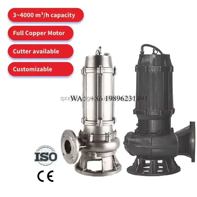 Wmwmnu for 15 0.75 315 kW Low Pressure Stainless Steel Mono Block Centrifugal Submersible Portable Sewage Saltwater