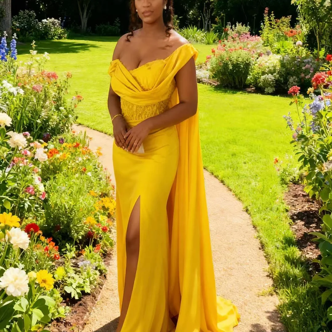 فستان سهرة أنيق مخصص بحورية البحر بكتف واحد فساتين سهرة رسمية لحفلات أعياد الميلاد للنساء