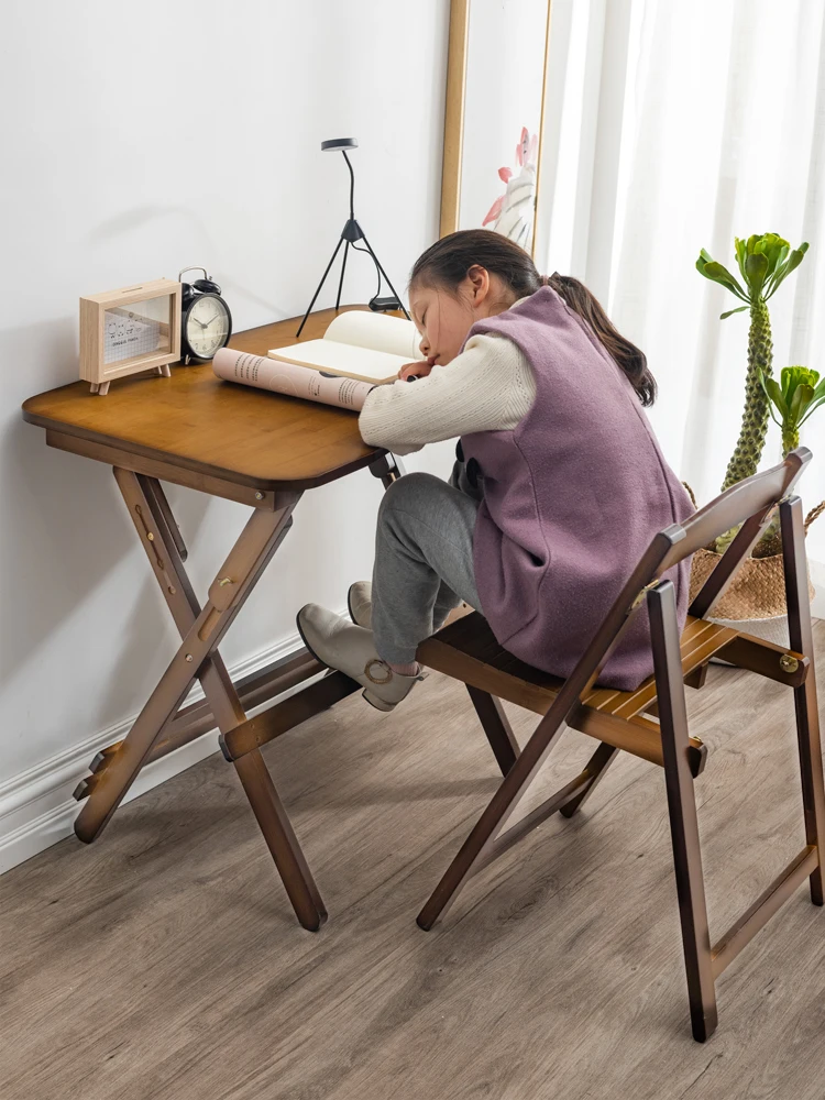 

Children's desk writing table folding table, small student desk and chair set, children's study table and chairs can be lifted f