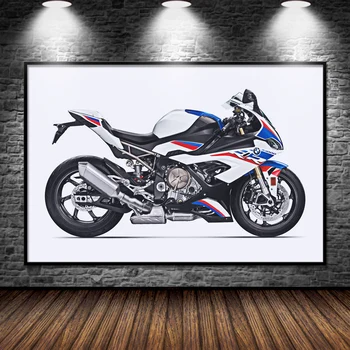 모터 바이크 B M W S1000RR 사이드뷰 슈퍼바이크 4K 포스터, 모던 월 아트, 패브릭 프린트, 캔버스, 회화, 홈 거실 장식 