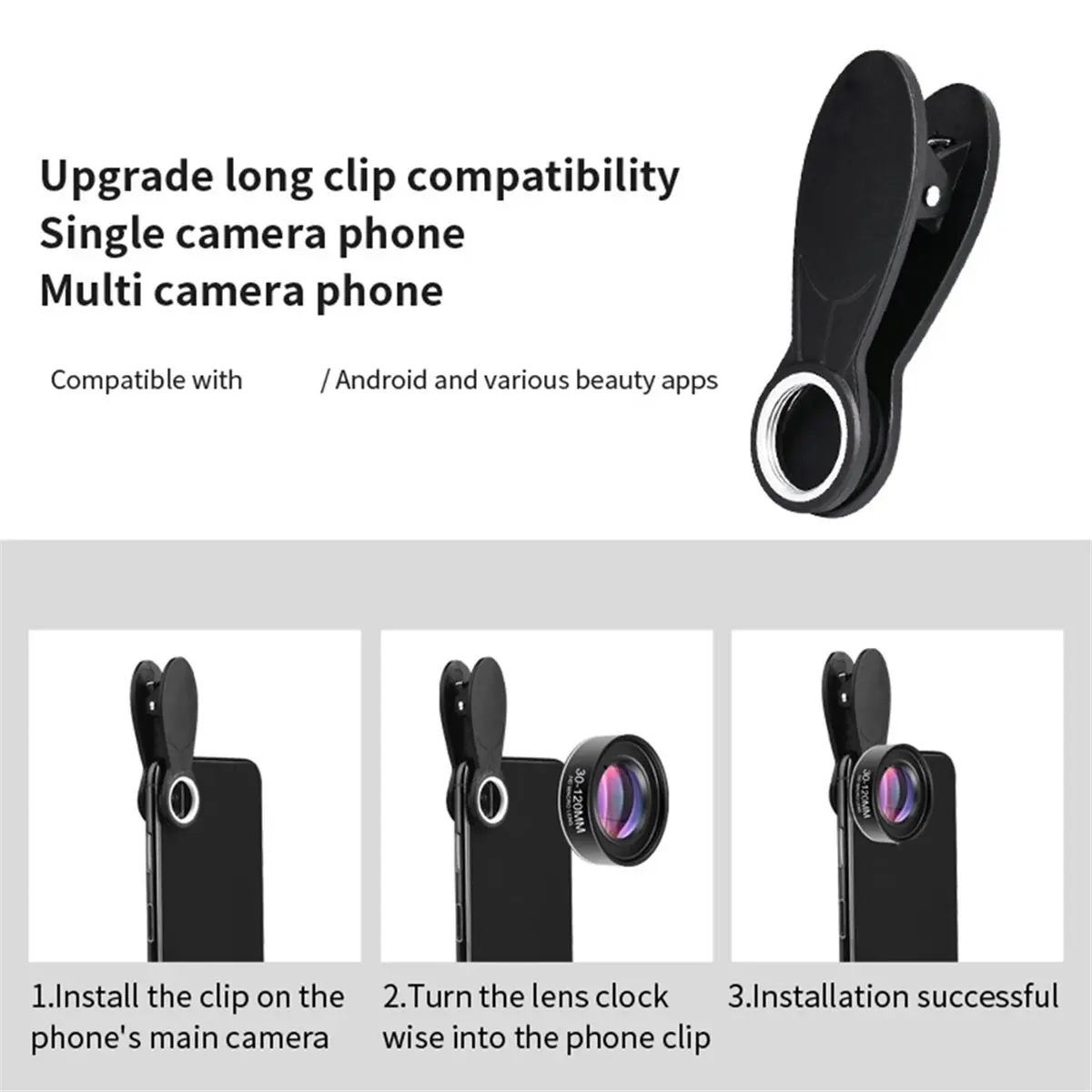 DT81 4K HD Phone Lens 30-120mm Macro Lens Long-Distance Shot CPL Star Filter Mobile Phones Accessories