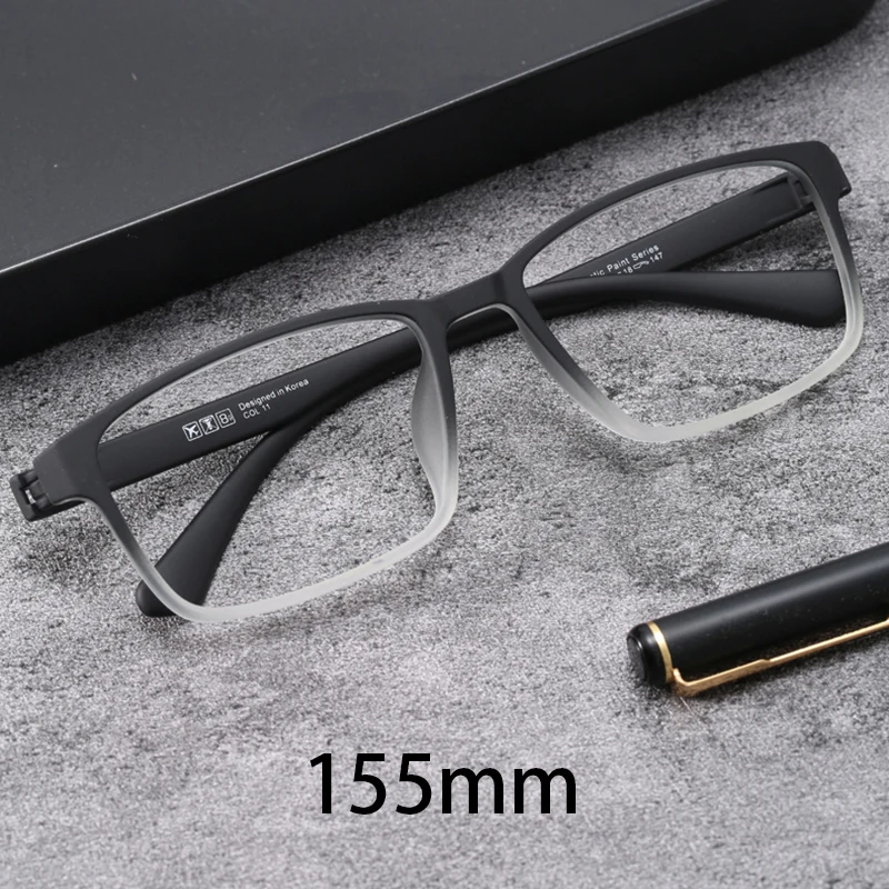 Cubojue 155mm Oversized Myopia Glasses Male Women Eyeglsses Frame Men Grade Spectacles Black No Screw 9g Ultralight TR90 Wide