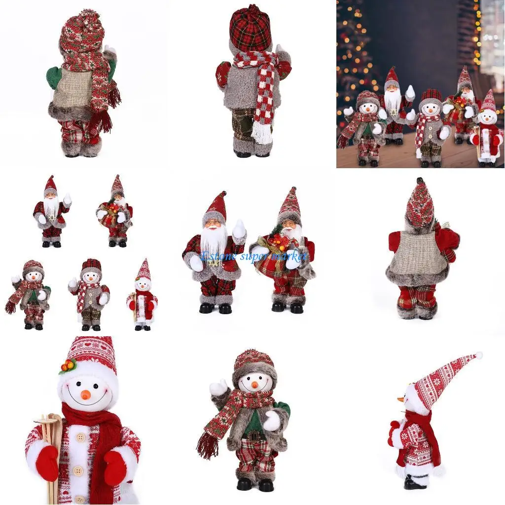 

090B электрическая музыка Санта-Клаус для куклы Снеговик плюшевые игрушки на батарейках Декор Па