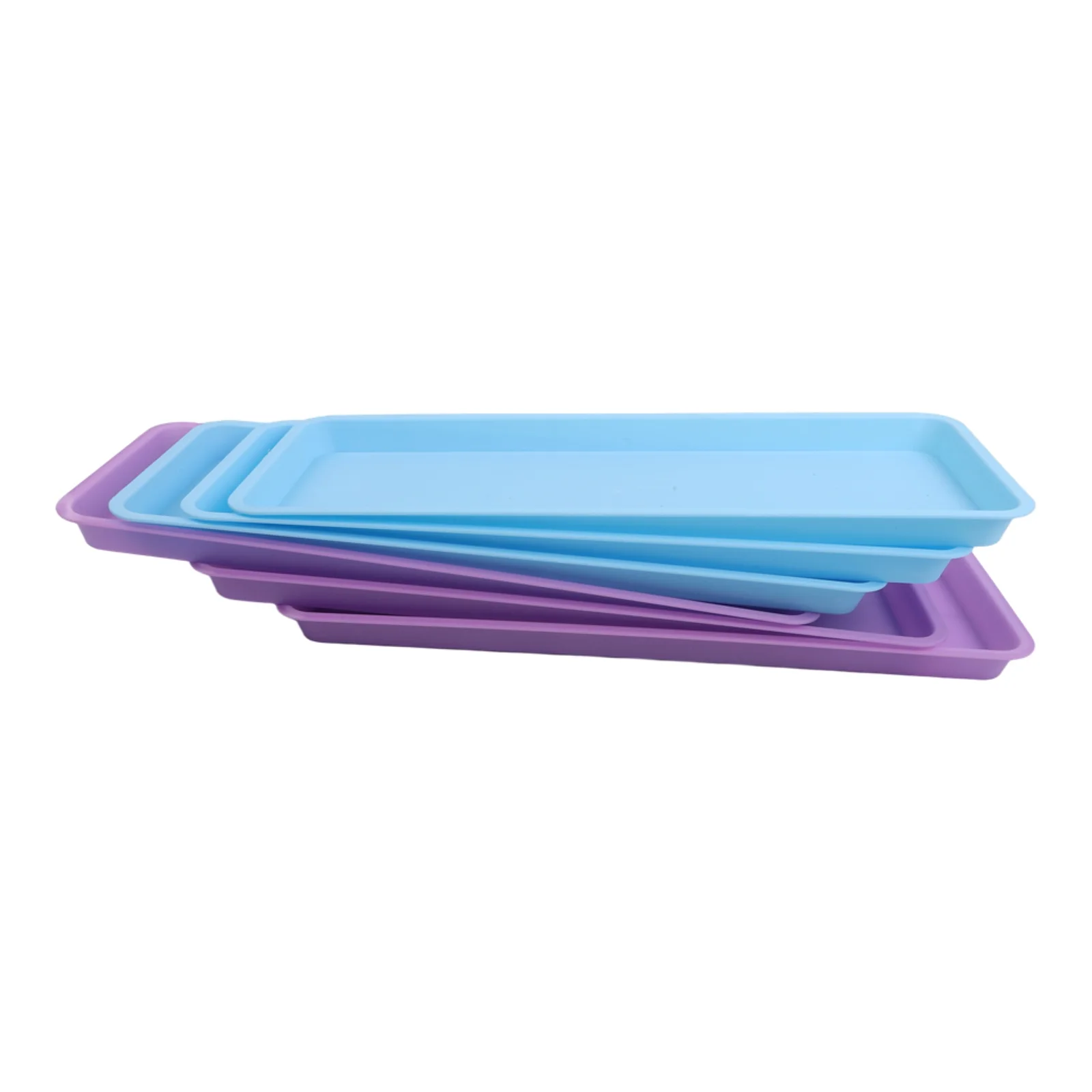6 Piece Rectangular Plastic For Flower Pot Saucers for Indoor Outdoor Drip Trays to Manage Water Without Leakage