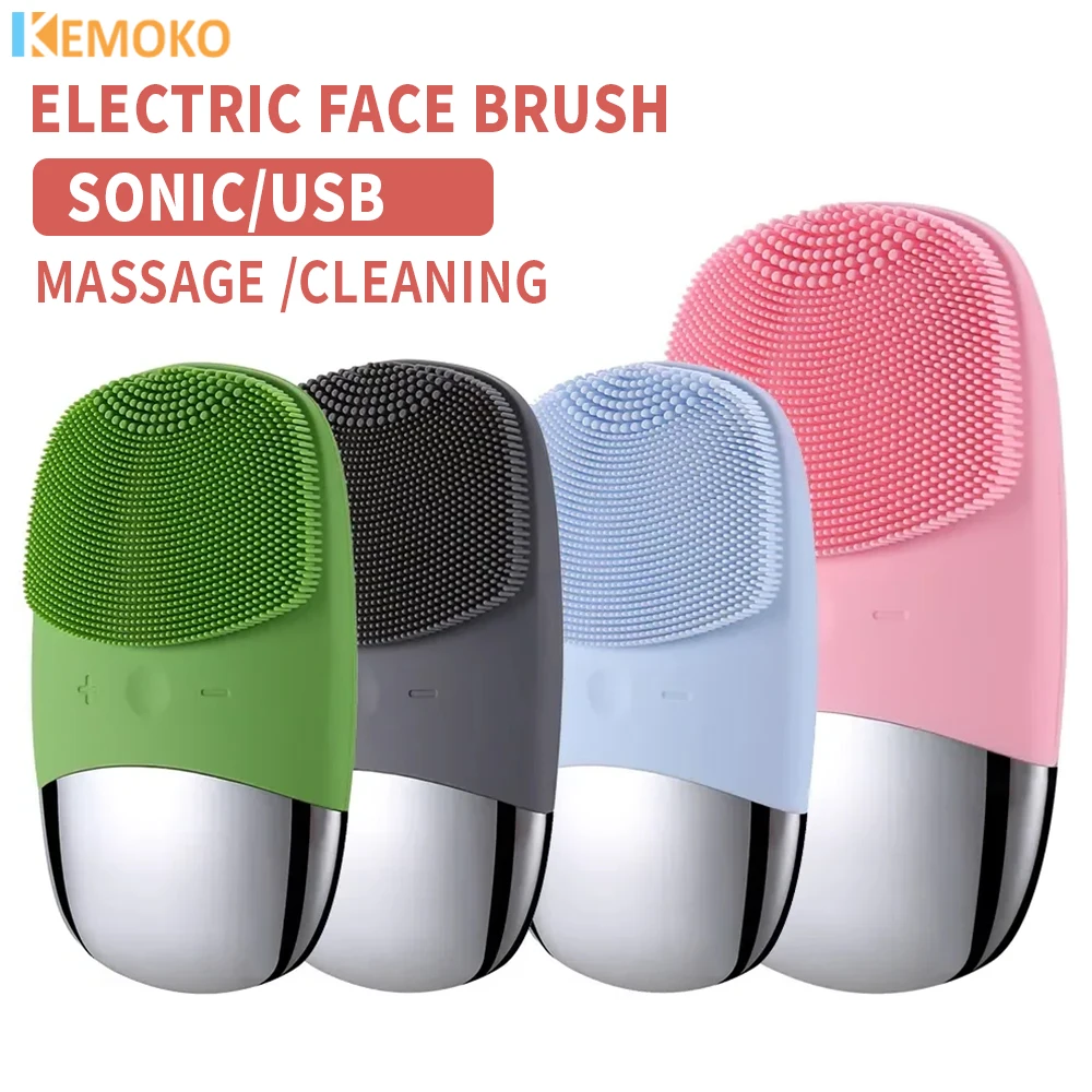 

Electric Face Cleansing Brush Silicone Sonic Facial Cleanser Deep Pore Cleaning Skin Massager Intelligent Cleansing Brush Tool