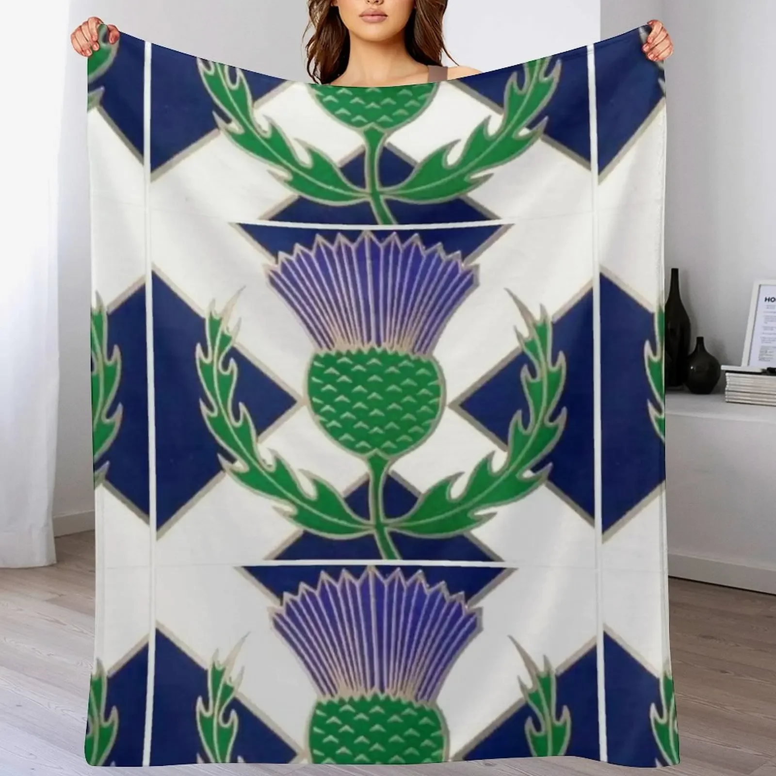 

Flag of Scotland and Thistle Throw Blanket Hairy Beautifuls Plaid blankets and throws Blankets