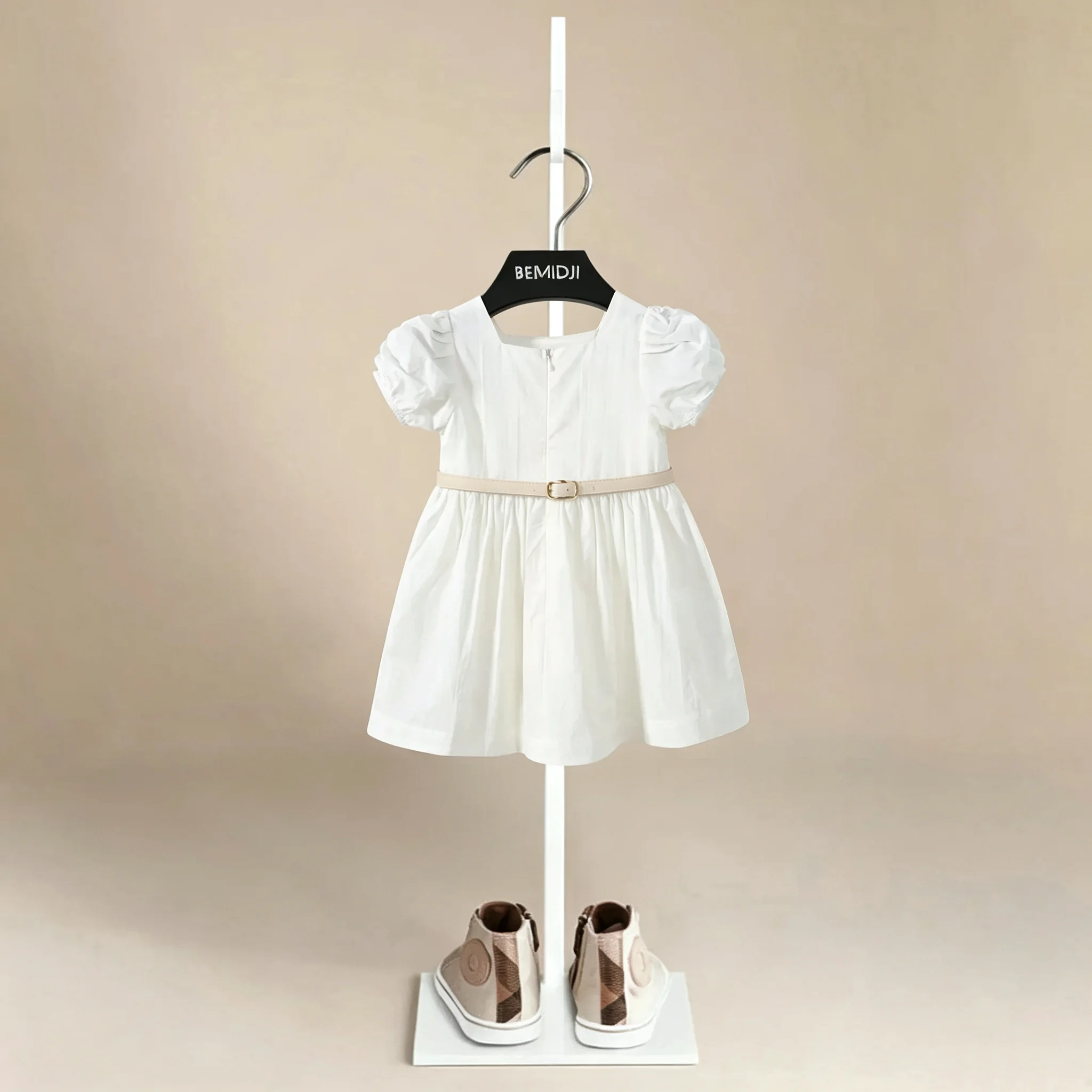 Summer  Korean  Cute Baby Girl Solid Clothes Elegant White Dress Lace Children Refreshing Girls Princess Party Dress