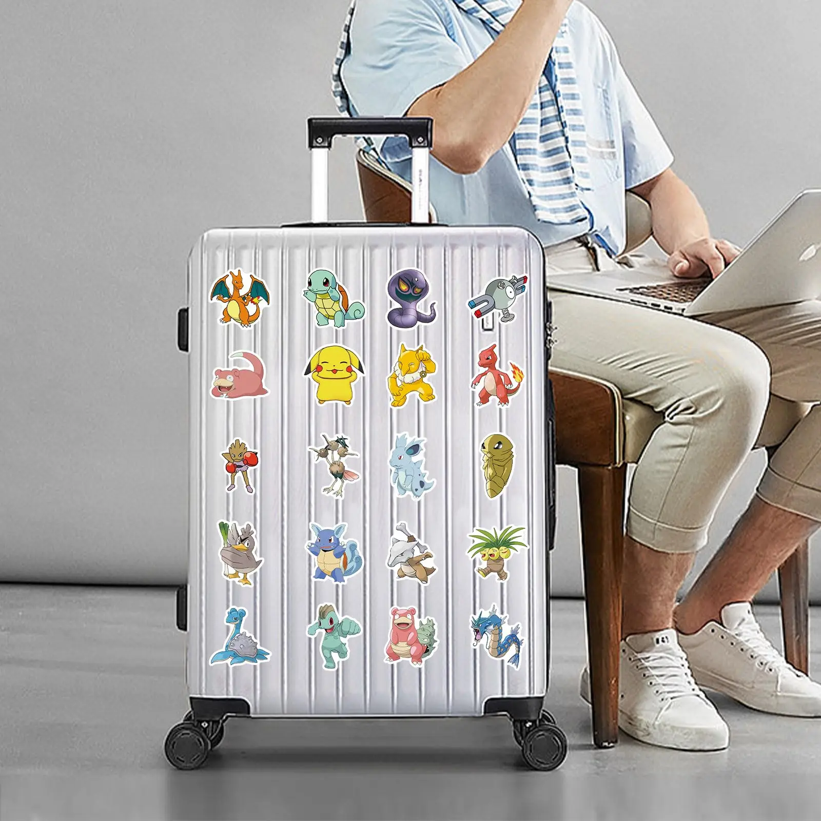 50/100Pcs Cartoon Pokemon Pikachu Stickers Party Favors Gifts for Fun Laptop Skateboard Guitar Suitcase Waterproof Stickers