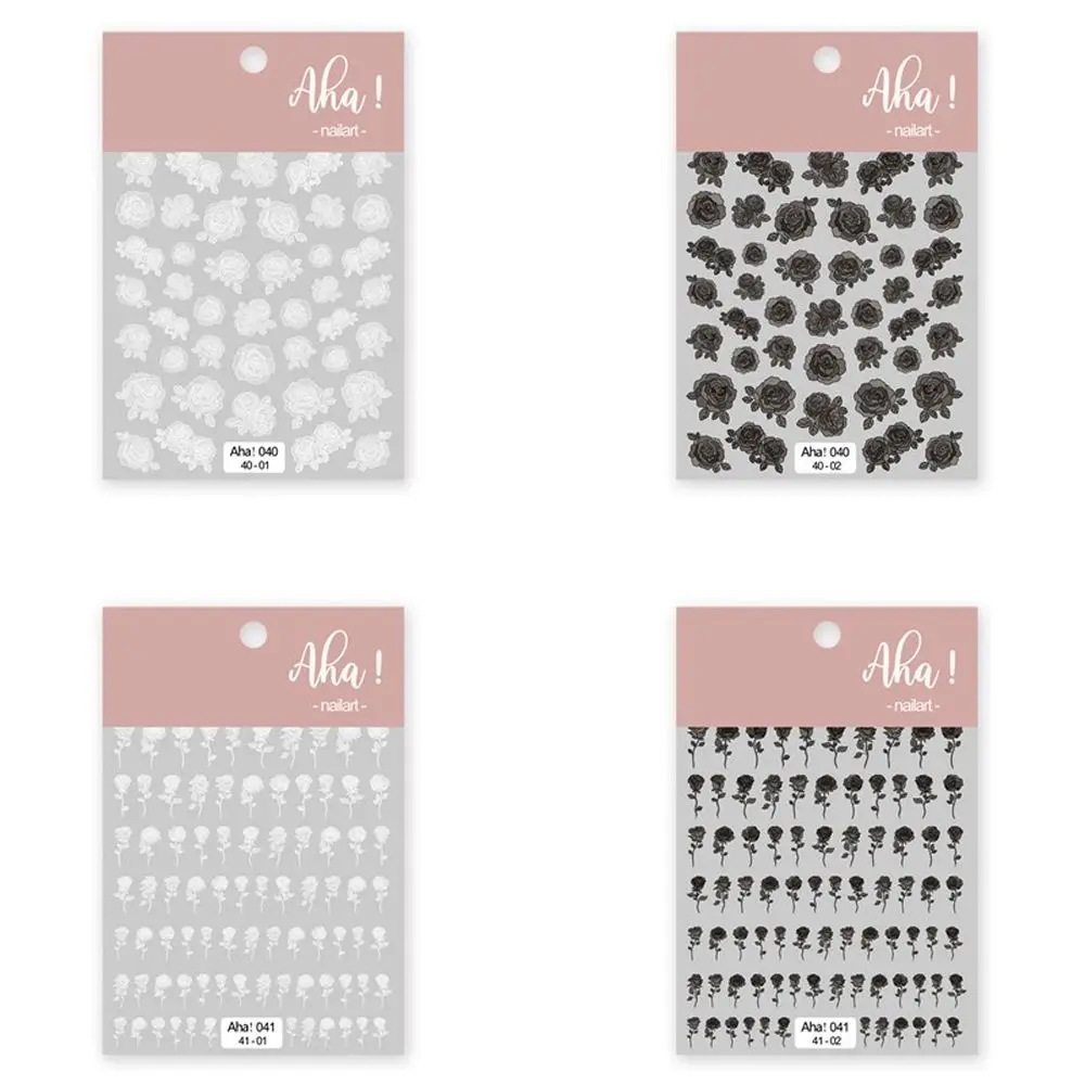 Rose Flower Smoke Smudge Pattern Flower Nail Sticker Nail Art Decorations DIY Nail Decals Manicure Accessories