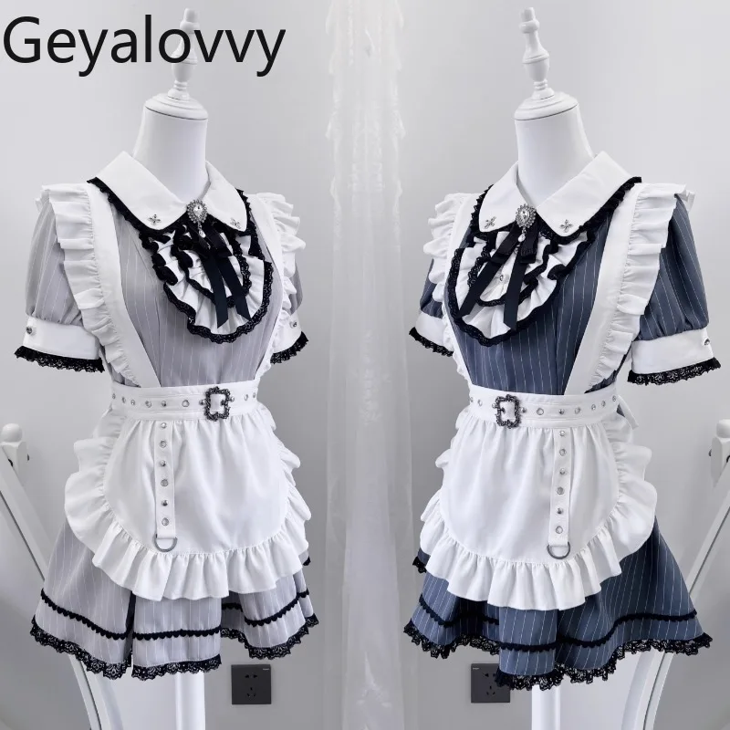 Herbst Neue Süße Mädchen Hohe Taille Vielseitiges Kleid Kurzarm Puppe Kragen Gestreiften Kleider und Basis Shorts Zwei-stück set