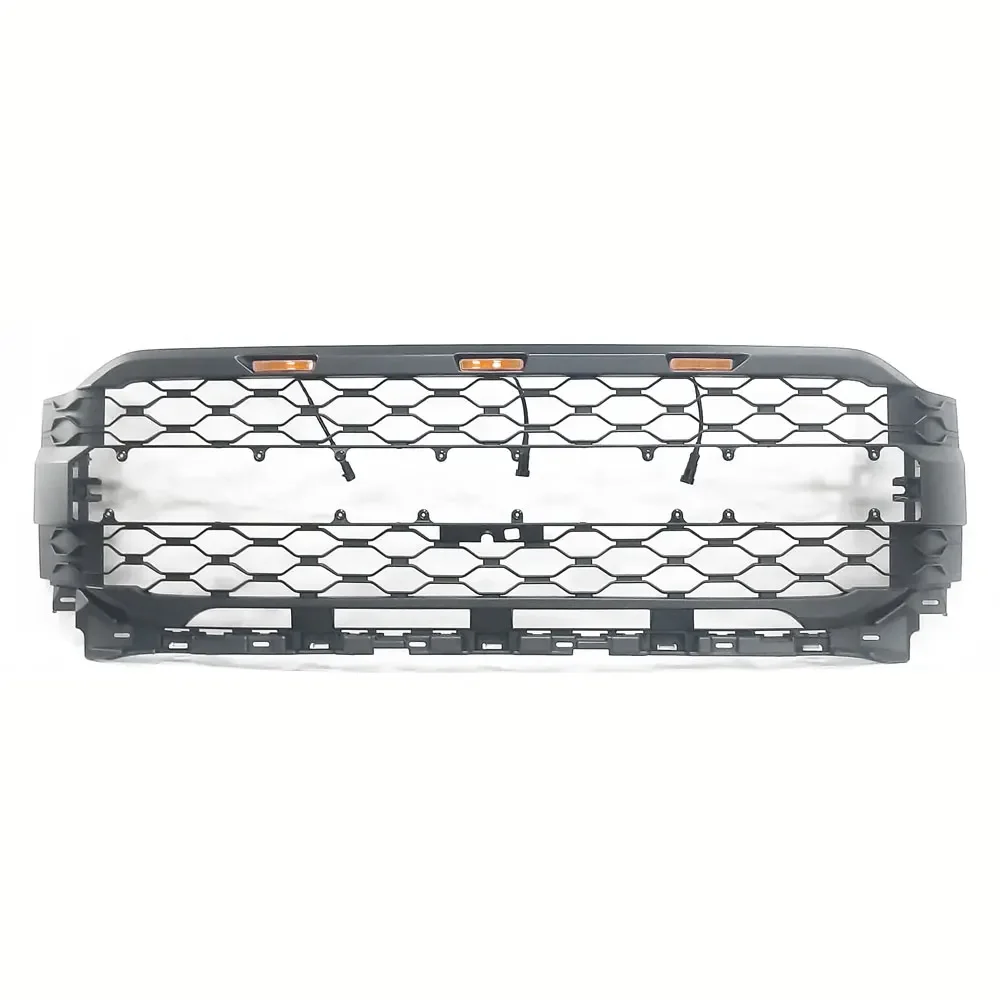 New Design Grille With Camera Bracket Washer Outlet Raptor Grille Modified Front Bumper Mesh For Ford F150 2021 +