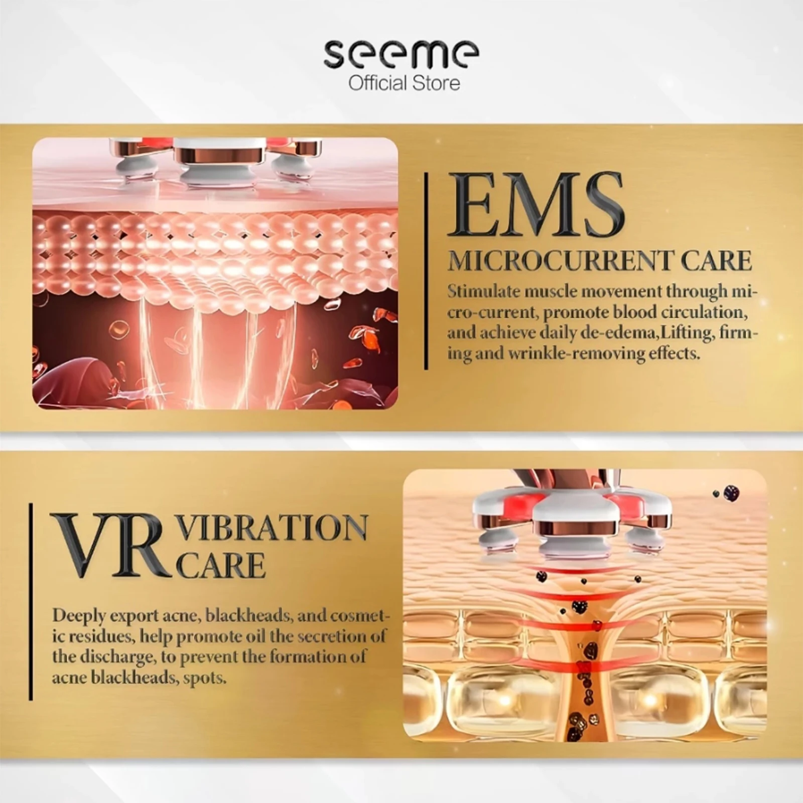 Seeme Skin Face Beauty Device Gezichtsmassage Lift en aanscherping Multifunctioneel