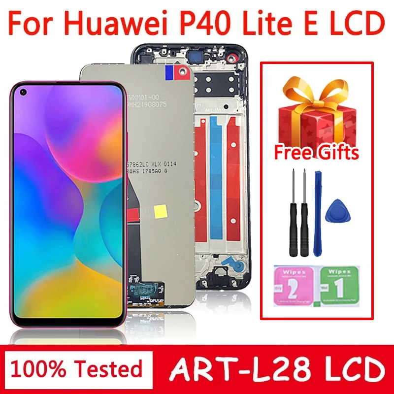 Reemplazo de pantalla ART-L28 ART-L29 Y7P 2020 para Huawei P40 Lite E ART-L28, ART-L29, ART-L29N conjunto de pantalla táctil LCD