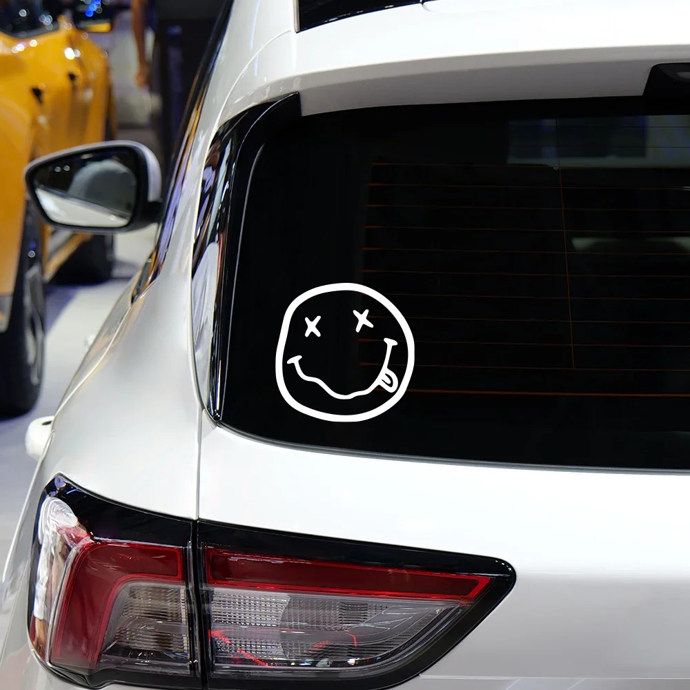 Funny Car Stickers Nirvana Face Car Window Laptop Trunk Body Auto Tank PVC Anti Scratch Decals Car Exterior Styling Accessories