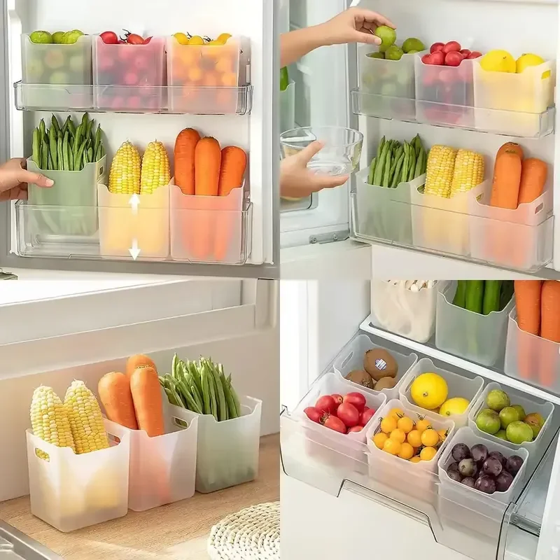 2026 Latest Fridge Side Door Storage Boxes Vegetable Fruit Organizer Refrigerator Fresh Food Container Kitchen Fridge