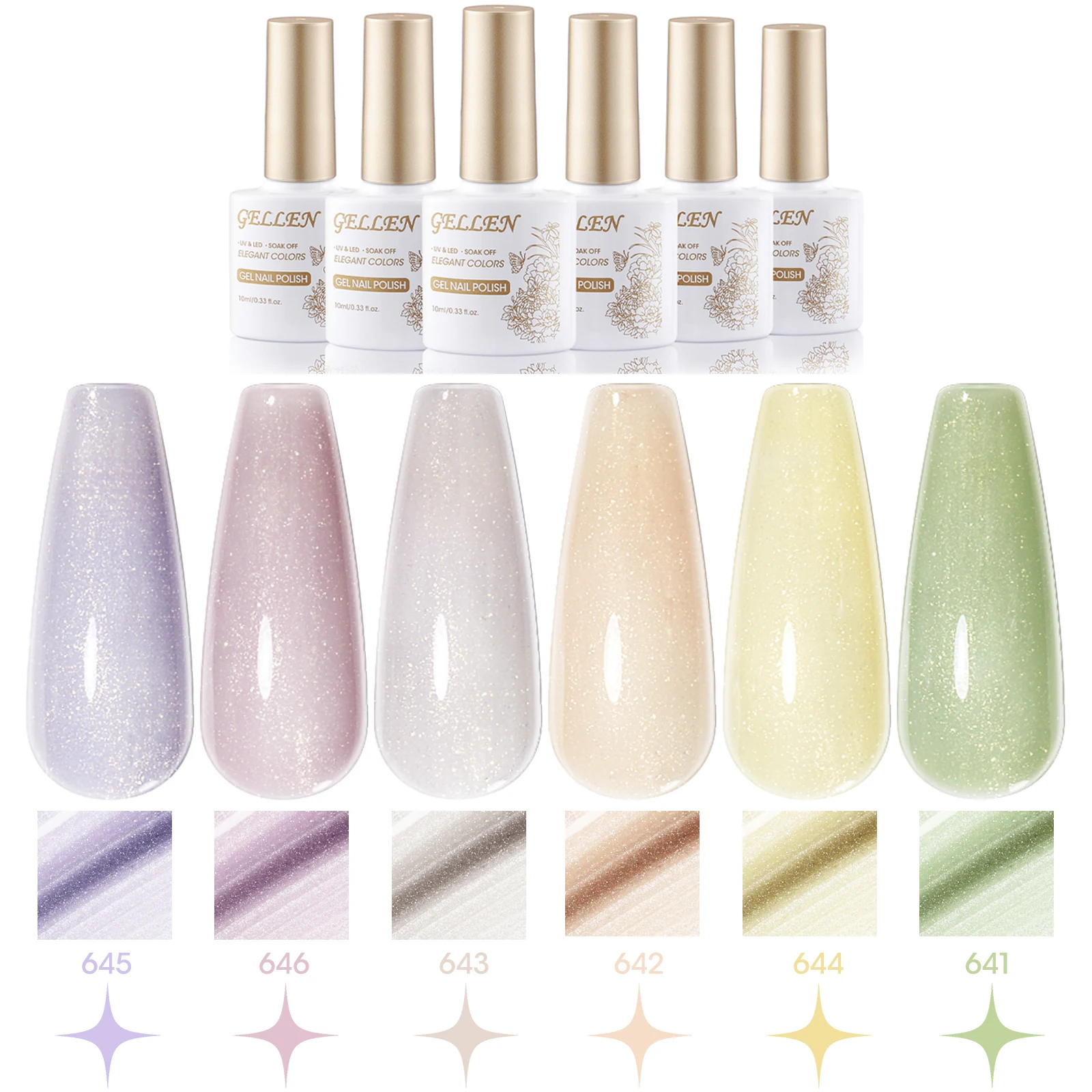 10ML Wedding Fine Glitter Gel Nail Polish 6pcs Nail Polish Yellow Green Nails Glitter Powder Gel Nail Glue 2026 New Style