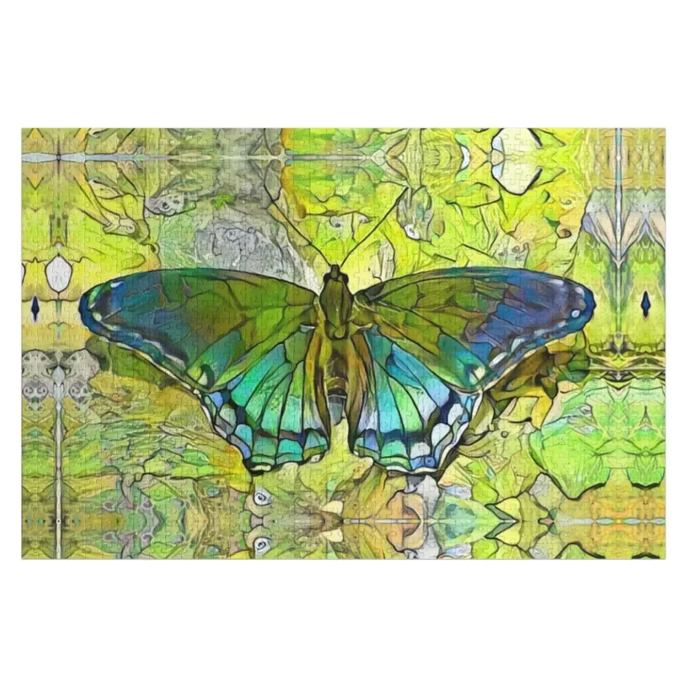 

If Butterfly Flew Green Jigsaw Puzzle Children Wooden Name Custom Personalized Personalised Jigsaw Puzzle