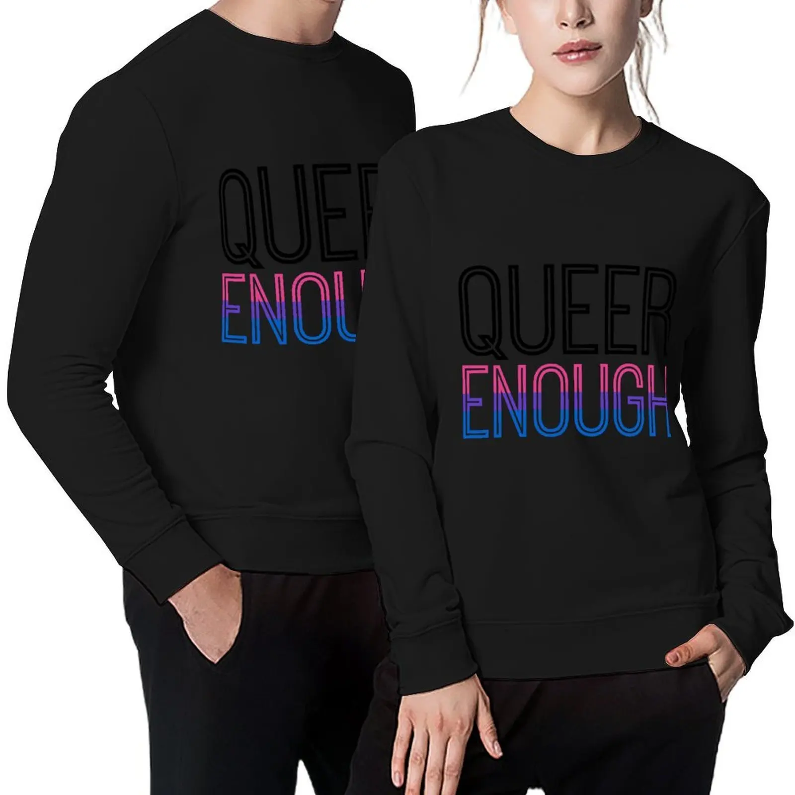 

Bi Pride - QUEER ENOUGH Pullover men clothes tracksuit men tracksuit korean autumn clothes autumn sweatshirt