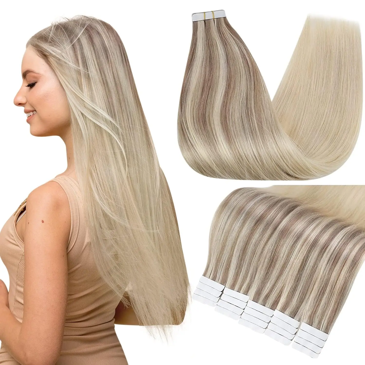 Best Selling 20pcs Tape In Hair Extensions 100% Virgin Human Hair Remy 100g Bulk 18