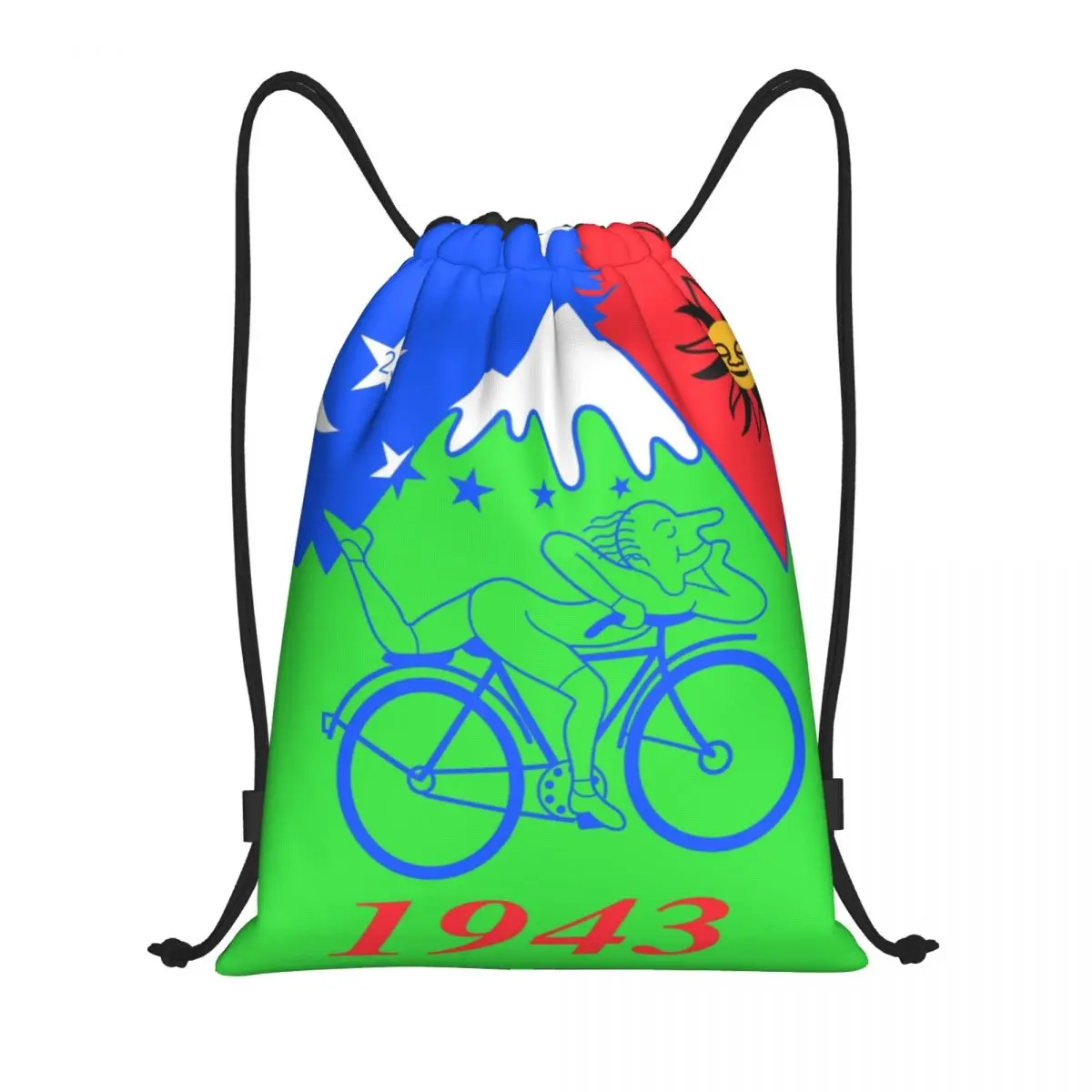 Albert Hofmann Bicycle Day Drawstring Bag Women Men Portable Sports Gym Sackpack LSD Acid Blotter Training Storage Backpacks