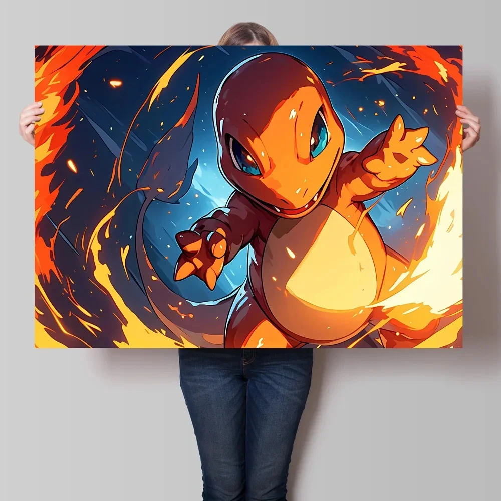 قماش HD يطبع البوكيمون ميو المشارك عالية الجودة شخصية كرتونية صور ديكور المنزل للأطفال هدية رذاذ اللوحة #4