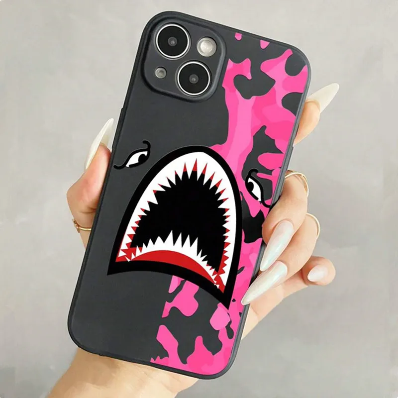 Lustige Cartoon-Hai-Handyhülle für iPhone 17, 16, 15, 14, 13, 12, 11 Pro Max Mini 7 8 Plus Air SE, stoßfeste Silikon-Softcover-Shell – Detail 3