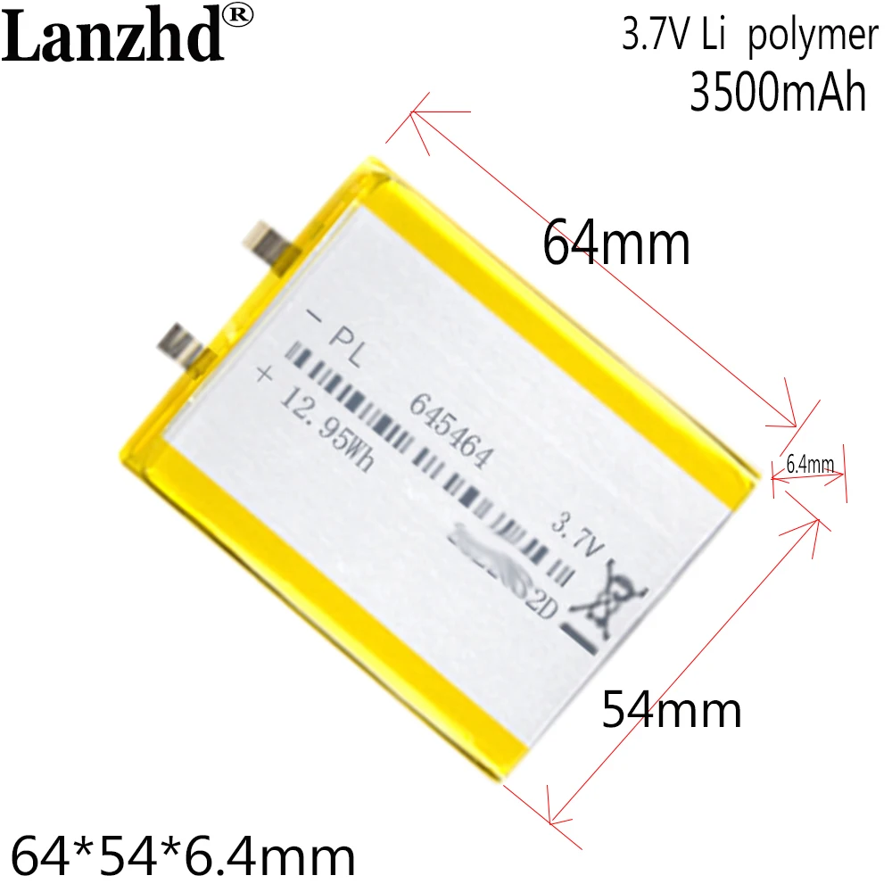 ワイヤレス充電用リチウムポリマー電池,医療機器,3.7v,3.8v,3500mah,645464, 645565