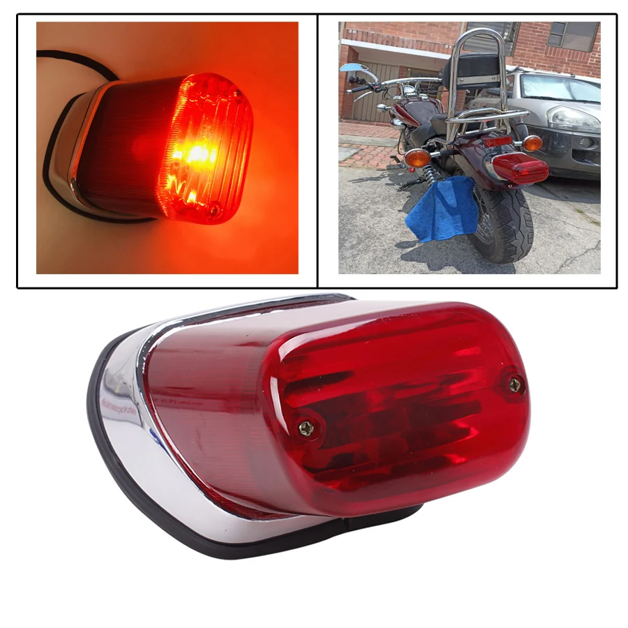 Motocykl tylne światło hamowania ABS czerwony motocykl tylny wskaźnik lampa Stop dla Yamaha Virago XV250 XV400