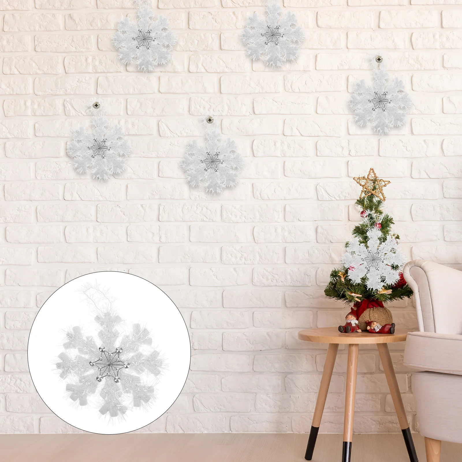 

8Pcs White 3D Snowflake Ornaments Holiday Decorations Christmas Tree Hanging Winter Large Snowflake Decor Christmas Ornaments