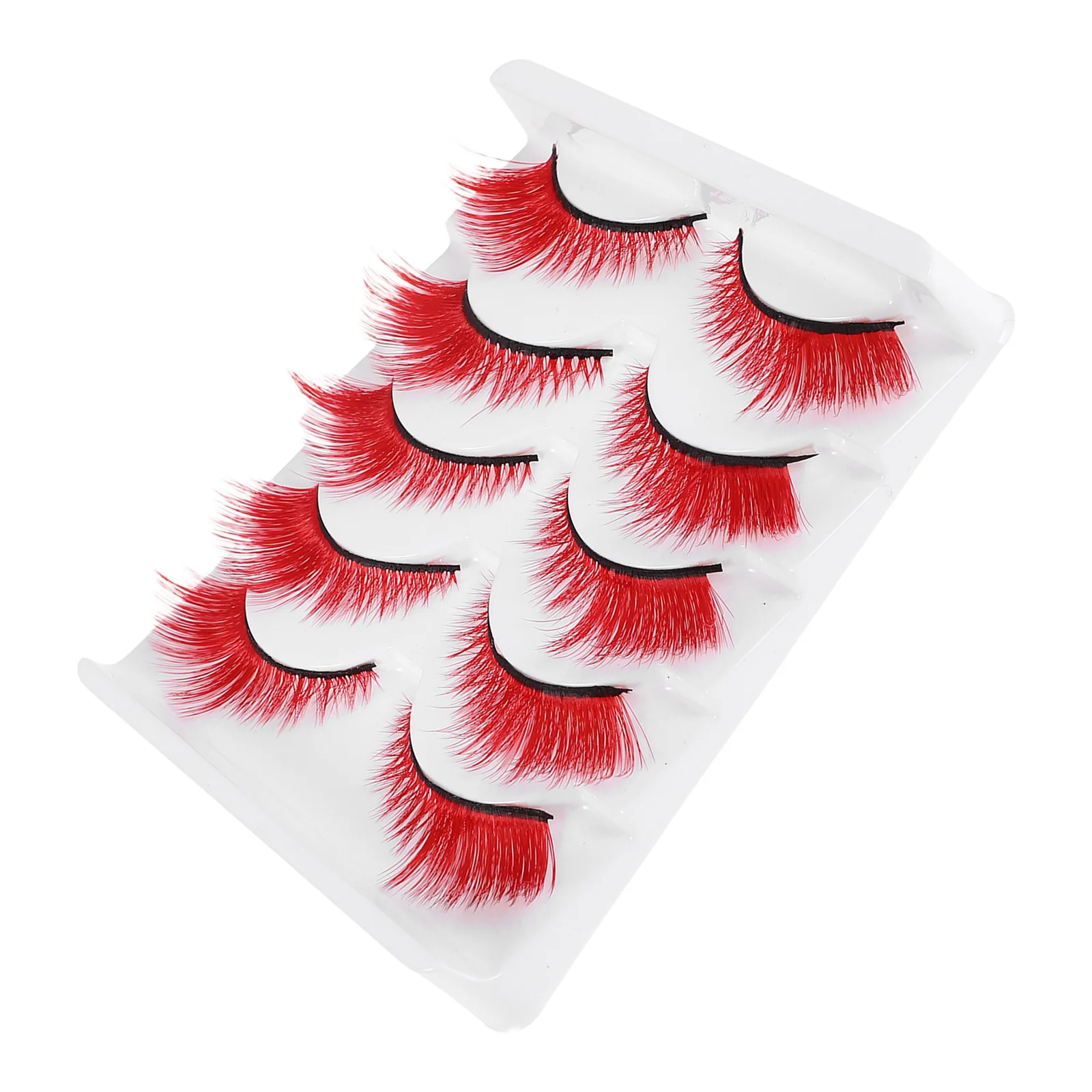 5 Pairs Colored False Eyelashes Short Dense Design Reusable Lightweight Comfort For Daily Wear Makeup Accessories Cluster Lash
