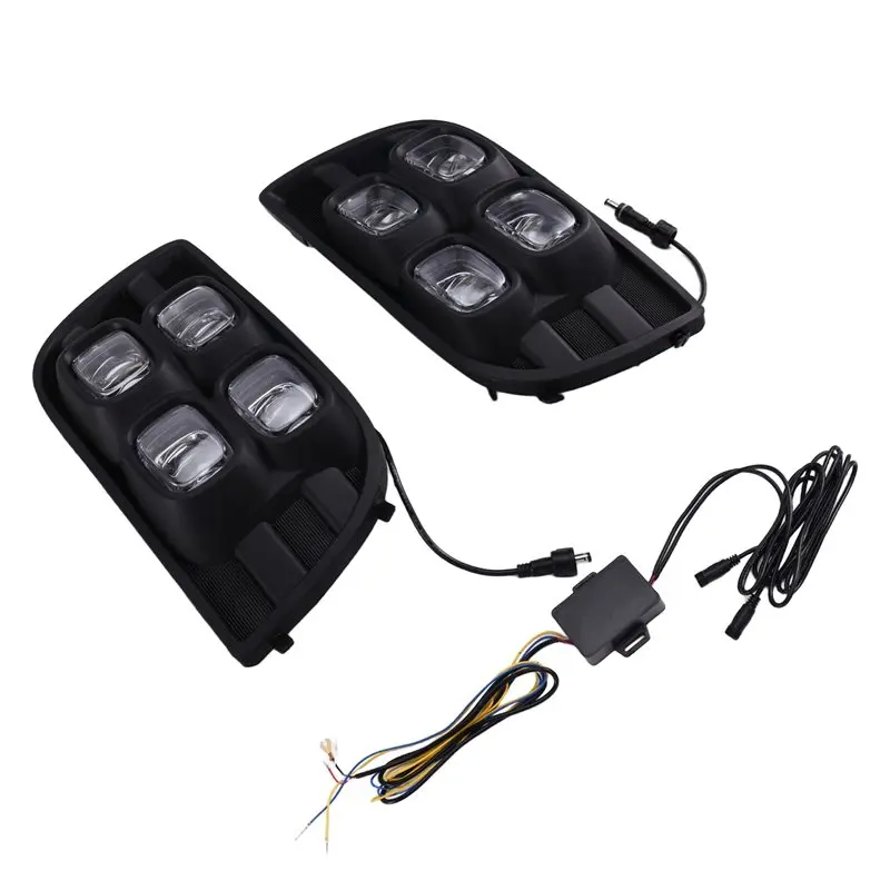 

Желтый указатель поворота, светодиодные дневные ходовые огни, 2 шт., бампер, DRL, противотуманные фары для Toyota Sequoia 2007-2017