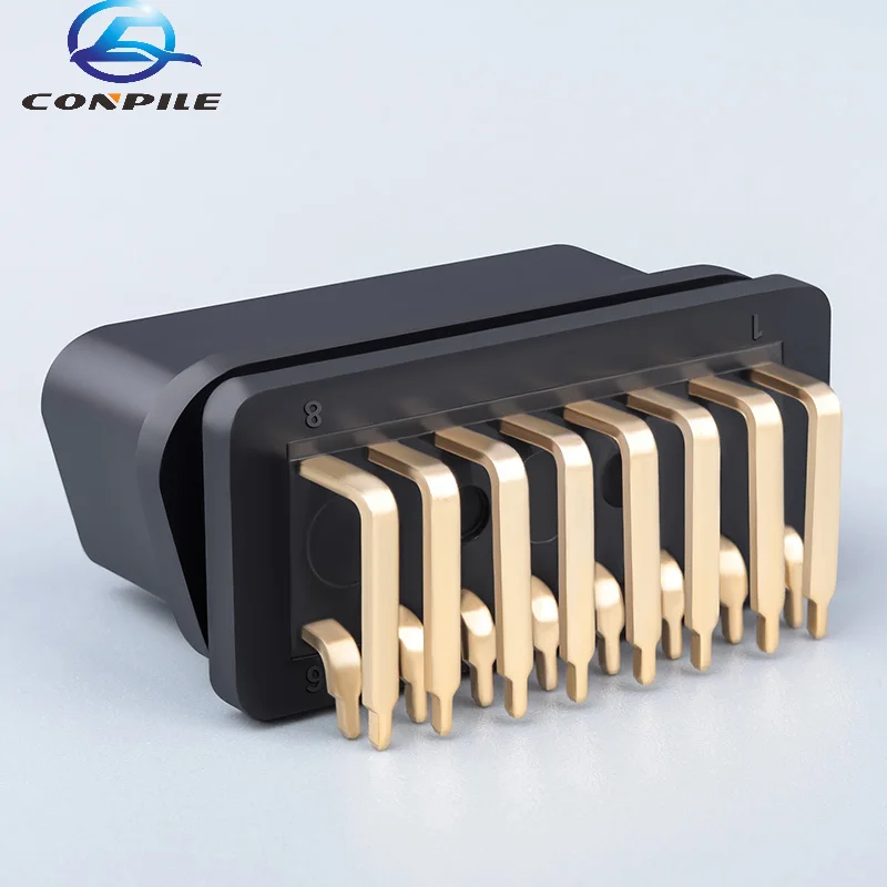 

Automobile car OBD2 Male Bend 90 Degree Connector Obd Plug Injection Female Head With Shell Assembling 16pin OBDII