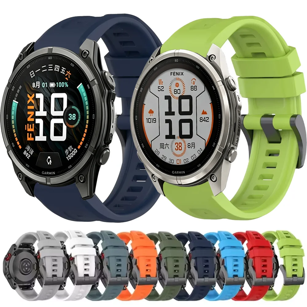 Quick Fit 26mm 22mm 20mm Sports Silicone Strap for Garmin Garmin Fenix 9 9 Pro 51mm 47mm 43mm Bracelet Garmin Instinct 3 50/45mm