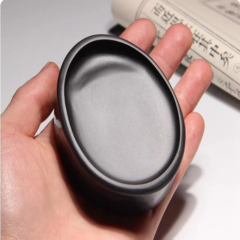 1pc She Inkstone Natural Rock Inkslab Sumi-e Water Ink Brush Calligraphy Painting Tools