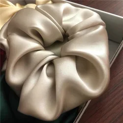 Ağır 100% saf ipek el yapımı saç Scrunchies kadınlar için moda saç bağları yumuşak Hairbands yeni kızlar saç accessowomen