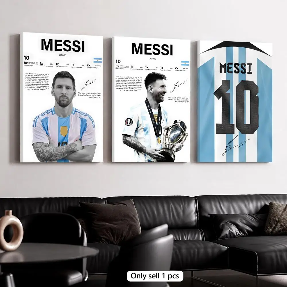 Legendary Footballer M-Messi Framed Wall Painting Canvas Poster Wooden Stretcher Frame Inner Frame Kit for Wall Art Painting