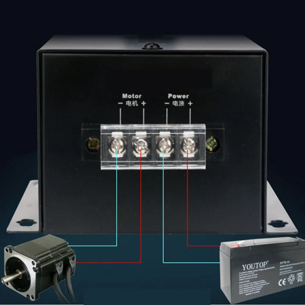DC Escova Motor Speed Controller, Stepless Regulador de Velocidade, Display Digital, Suporta Controle PLC, 6V-90V, 15A, 0-100% PWM