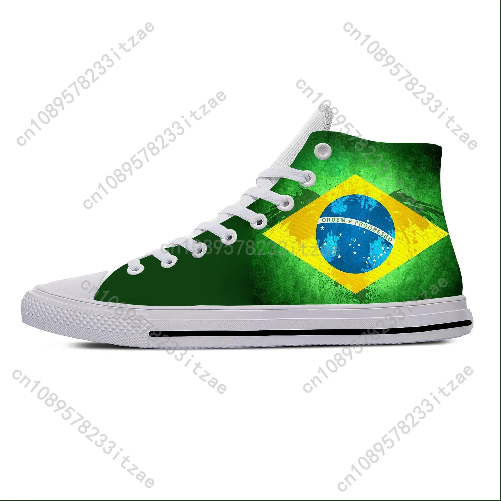 

Hot Brazil Brazilian Flag Patriotic Funny Fashion Casual Shoes High Top Men Women Sneakers Classic High Top Classic Board Shoes