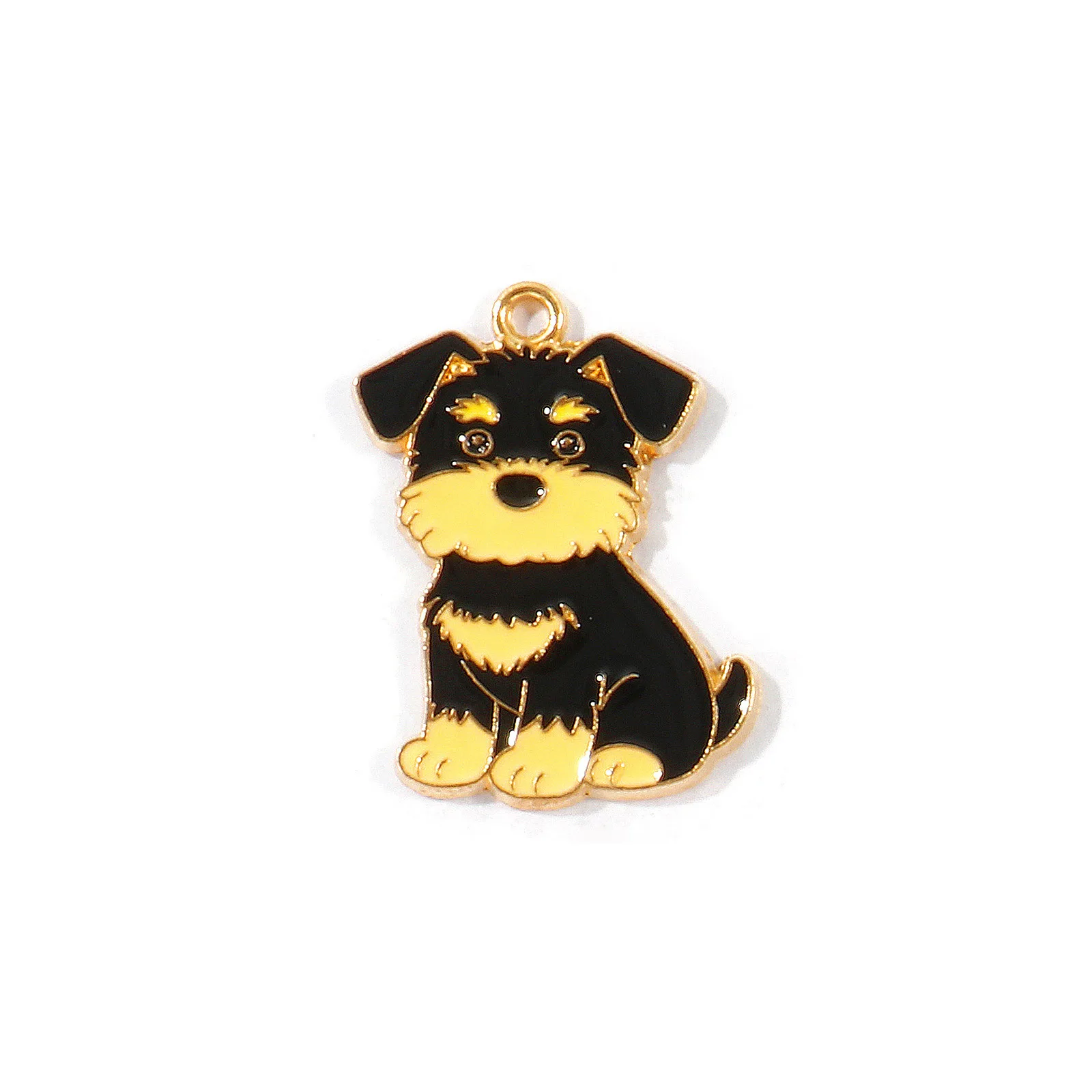 10 Stück Hundeanhänger aus Zinklegierung, vergoldet, mit mehrfarbigem Emaille, Tieranhänger für die Herstellung von DIY-Halsketten und Schmuck, Großhandel. – Detail 10